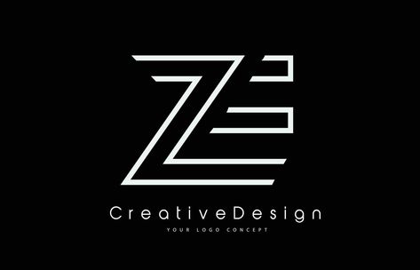 ZE Z E Letter Logo Design in White Colors. Z Logo Design Ideas, Z Logo Design, Z Letter Logo, E Letter Logo, Letter Z Logo, E Letter, Blue Sky Clouds, Lettering Art, Identity Branding