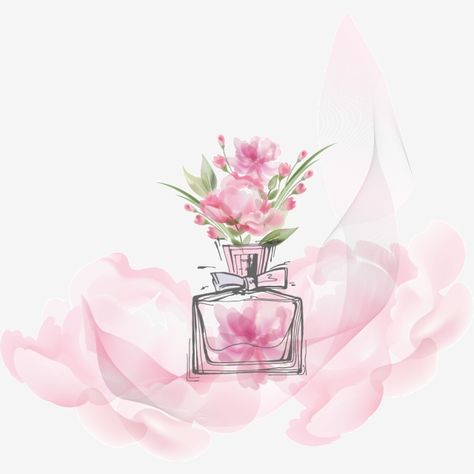 Perfume Wallpapers, Perfume Cartoon, Perfume With Flowers, Perfume And Flowers, Perfume Png, Kate Spade Perfume, Bottle Png, Bottle Vector, Bottle Flowers