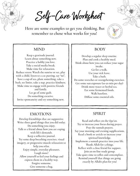 Self Improvement Printables, Relief Society Self Care Activity, Self Care On A Budget, Self Care Worksheets For Women, Self Help Worksheets Printables, Self Improvement Worksheet, Self Care Workshop, Self Awareness Worksheets, Self Development Worksheets