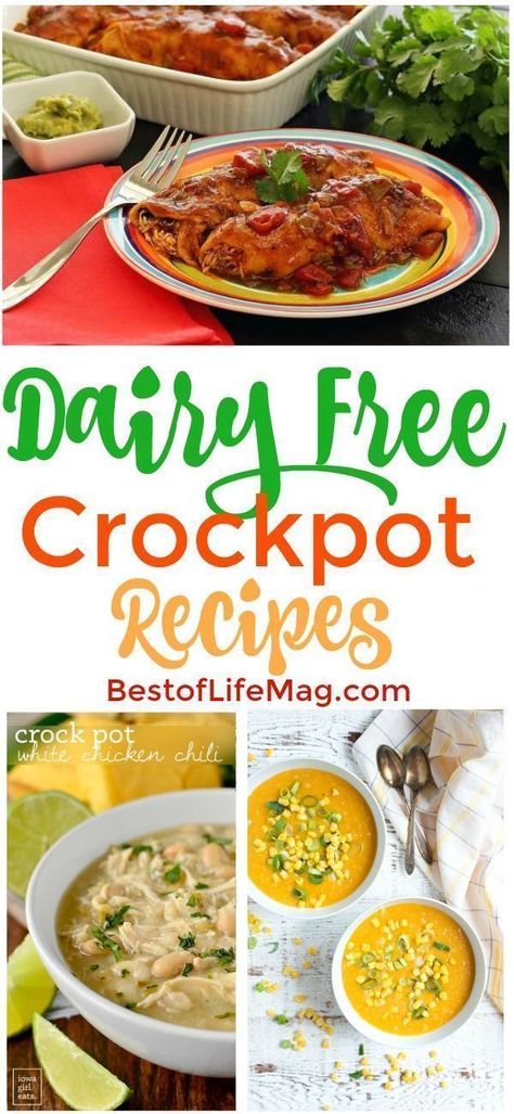 Fill your recipe book with some of the best dairy free crockpot recipes and enjoy eating with a dietary restriction like you did before. Dairy Free Crockpot Recipes, Dairy Free Cooking, Dairy Free Recipes Dinner, Lactose Free Recipes, Dairy Free Dinner, Lactose Free Diet, No Dairy, Dairy Free Diet, No Dairy Recipes