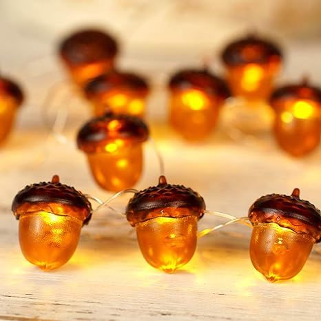 Amazon.com: BOHON 3D Acorn Fall Decor Harvest String Lights Battery Powered with Remote and Timer 10ft 30 LEDs Thanksgiving Decorations for Christmas Party Autumn Tree Ornaments : Home & Kitchen Acorn Lights, Front Path, Acorn Design, Decorations Lights, Baby Shower Wreath, Starry Lights, Battery String Lights, Cozy Fall Decor, Harvest Thanksgiving