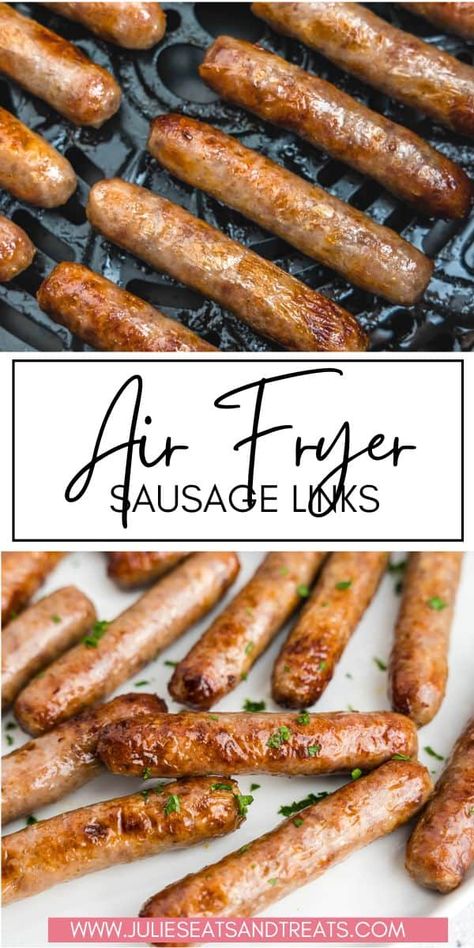 Say goodbye to those annoying grease splatters with Air Fryer Sausage Links. It's seriously the best way to whip up a quick breakfast. These sausages made in the air fryer are so easy to make, they'll be ready in just 10 minutes, giving you plenty of time to prep the rest of your morning feast. So go on, give it a whirl and see how simple your breakfast cooking can get! Air Fryer Sausage Links, Air Fryer Sausage, Breakfast Sausage Links, Breakfast Cooking, How To Cook Chorizo, Fried Sausage, Cinnamon Roll Waffles, Tater Tot Breakfast, Fried Breakfast