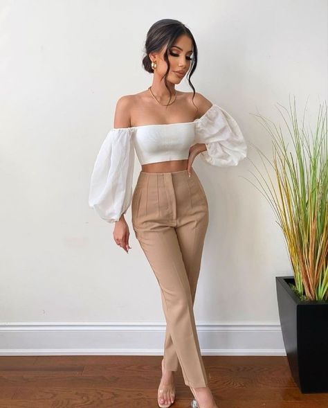 Outfit Formal Mujer Juvenil, Outfit Formal Mujer, Fiesta Outfit, Zara Outfit, Causal Outfits, Causual Outfits, Formal Outfit, Outfits Casuales, High Waisted Pants