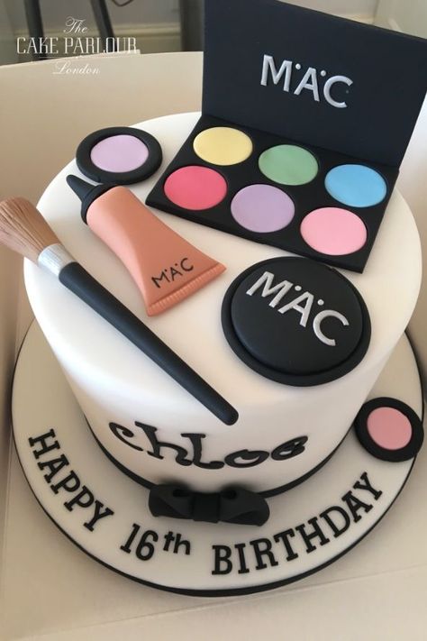 Make Up Cakes Birthdays Girly, Spa Birthday Cake, Makeup Birthday Cakes, Mac Cake, Makeup Cake, Novelty Cake, Sweet 16 Party Decorations, Eid Cake, Cake International