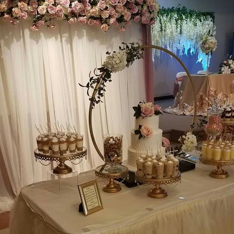 Party Cake Table Set Up, Cake Table For Quinceanera, 3 Cakes Display Birthday, Wedding Cake Table Set Up Ideas, Cake Table Decorations Quinceanera, Quince Cake Table Decorations, Sweet 16 Cake Table Ideas, Cake Area Decoration, Cake Table Quinceanera