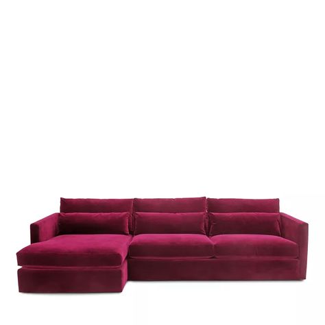 Bloomingdale's Artisan Collection - Blair 2-Piece Sectional Maroon Sofas, Burgundy Couch, Modern Sectional Living Room, Suede Couch, Furniture Sectionals, Burgundy Sofas, Sustainable Building, Custom Sectional, Bedroom And Living Room