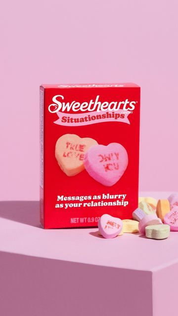 Sweethearts on Instagram: "Introducing Sweethearts Situationships — the perfect Valentines gift for 2024 💝 Filled entirely with sweet, meaningless nothings and literal mixed messages, this special box of candies is blurry enough for any undefined relationship ✨ Get yours on 1/8 at the link in our bio, sweetheartscandies.com" Valentines Gift For Situationship, Sweetheart Candies, Sweethearts Candy, Sweetheart Candy, Valentines Candy, Mixed Messages, Valentine Candy, Valentines Gift, Love Messages