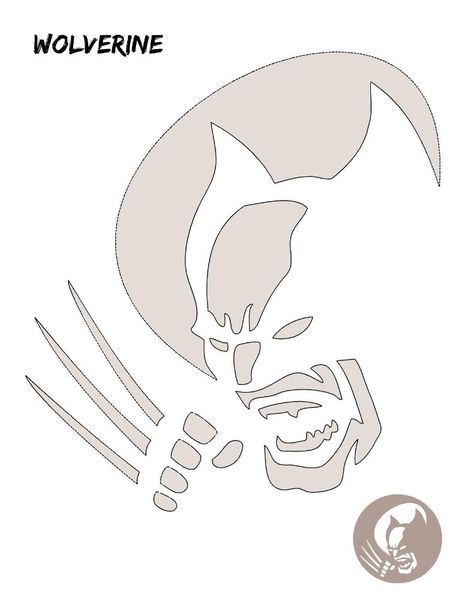 Marvel X-Men Wolverine comics  Free Halloween pumpkin carving stencil design template pattern X Men Pumpkin Carving, Wolverine Pumpkin Stencil, Loki Pumpkin Carving Stencil, Marvel Pumpkin Carving Templates, Batman Pumpkin Carving Stencil, Marvel Pumpkin Stencil, Pumpkin Carving Stencils Templates Scary, Marvel Pumpkin Carving Stencil Templates, Venom Pumpkin Carving Stencil