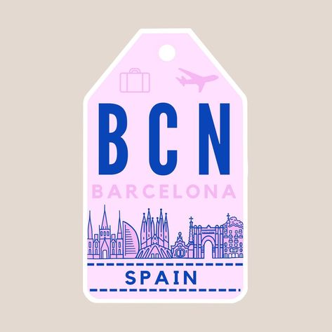 Barcelona Stickers, Custom Hard Hats, Custom Car Stickers, Moving To Barcelona, Pink Stickers, Travel Clipart, Trip With Friends, Luggage Stickers, Simple Scrapbook