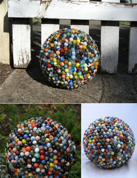 WhatToDoWithOld What To Do With Old Glass Marbles? Crafts Using Marbles, Round Glass Marbles Diy Crafts, Art With Marbles, Marble Crafts Ideas, Marble Activities, Diy Marble Crafts, Marble Fence, Baked Marbles, Marble Crafts