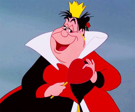 La Reina Roja de Alicia en el país de las maravillas: Bipolar | 16 Disney Characters Who Really Need To See A Psychiatrist Hearts Gif, Queen Of Hearts Alice, Disney Divas, Alice In Wonderland 1951, Alice In Wonderland Characters, Disney Queens, Alice Wonderland, Disney Gif, Disney Favorites