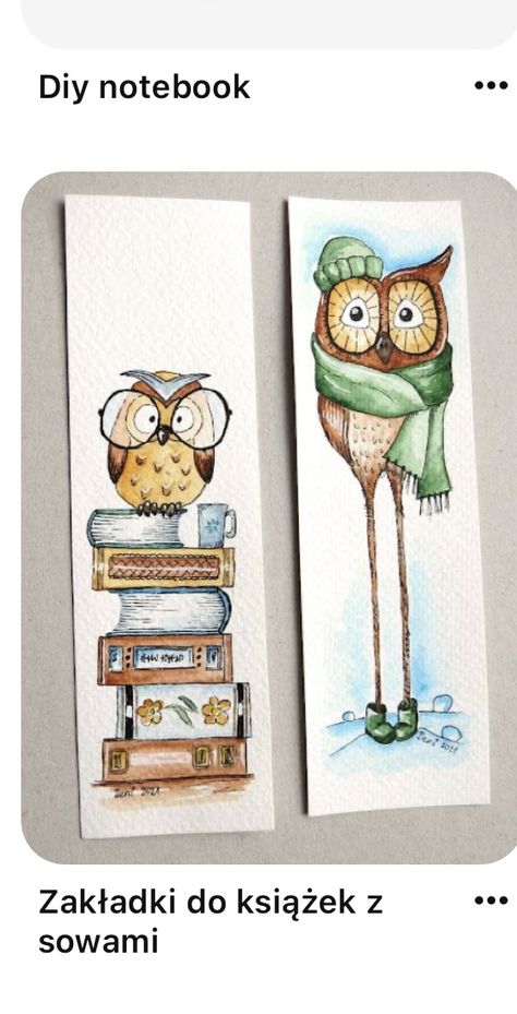 Homemade Bookmarks, Handmade Bookmarks Diy, Doodle Paint, Learn Watercolor Painting, Owl Stickers, Watercolor Birthday Cards, Creative Bookmarks, Bookmark Craft, Learn Watercolor