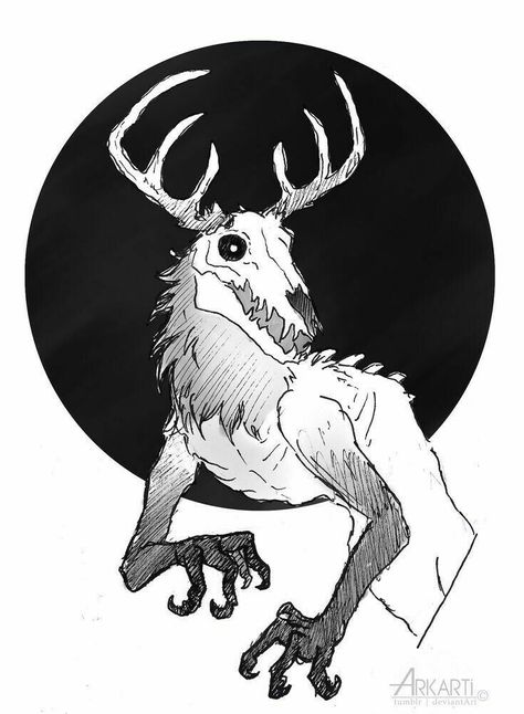 Wendigo Drawing, Creepy Animals, Jaguar Animal, Creepy Drawings, Creature Drawings, Dark Art Drawings, Demon Art, Scary Art, Mythical Creatures Art