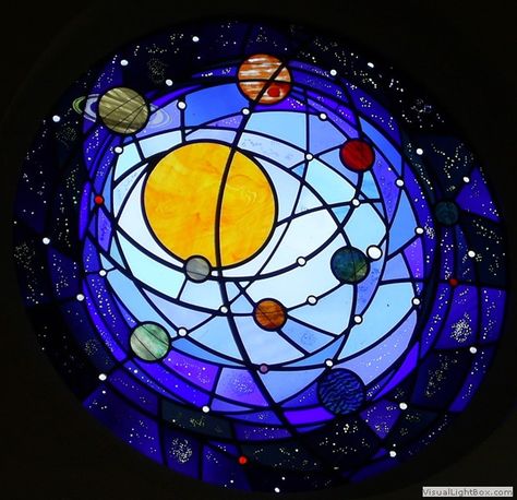 solar system Painted Glass Art, Mosaic Stained, Stained Glass Crafts, Stained Glass Designs, Faux Stained Glass, Coloured Glass, Stained Glass Panels, Stained Glass Projects, Stained Glass Window