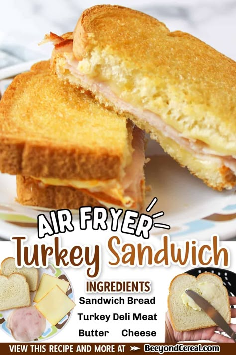 Sandwich Melt, Turkey Sandwich Recipes, Fried Sandwich, Turkey Cheese Sandwich, Deli Meat Recipes, Toasted Turkey, Sandwich Melts, Turkey Melt, Deli Turkey Recipes