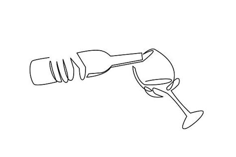 Wine Bottle And Glass Tattoo, Wine Bottle Tattoo, Alcohol Tattoo, Wine Drawing, Wine Tattoo, 심플한 그림, Photoshop Graphics, Pouring Wine, Minimalist Drawing