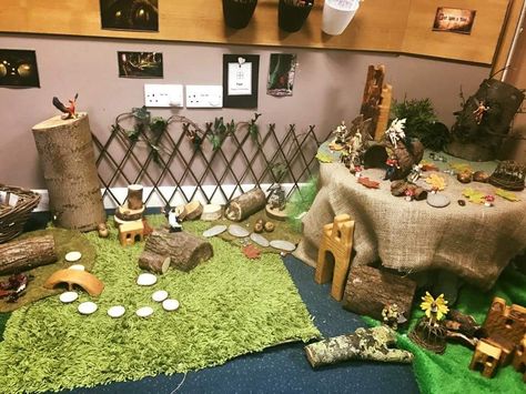 Small world woodland Small World Area, Preschool Room Layout, Curiosity Approach Eyfs, Preschool Set Up, Childcare Environments, Eyfs Ideas, Curiosity Approach, Preschool Room, Eyfs Classroom