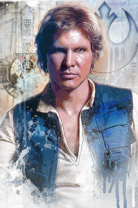 Steve Anderson Gallery Han Solo Fanart, Star Wars Art Wallpaper, Han Solo And Chewbacca, Star Wars Character, Star Wars Han Solo, Star Wars Prints, Star Wars Love, Dark Ink, Artist Alley