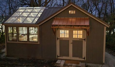 Green House Shed Combo, Shed And Greenhouse Combo, Shed Greenhouse Combo, Greenhouse Shed Combo, Shed Greenhouse, Farmhouse Sheds, Vermont House, Texas Garden, Scandi Living