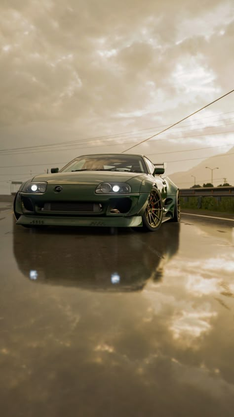 90s Japanese Cars, Supra Mk4, Toyota Supra Mk4, Jdm Wallpaper, Best Jdm Cars, Wallpaper Green, Cool Car Pictures, Street Racing Cars, Skyline Gt