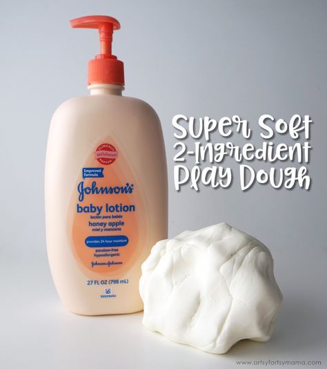 Super Soft 2-Ingredient Play Dough made with Johnson's® Baby Lotion #JohnsonsBeautyHack Easy Play Dough, Kids Play Dough, Kat Haken, Baby Lotion, Kids Discover, Toddler Fun, Kool Aid, Play Dough, Fun Crafts For Kids