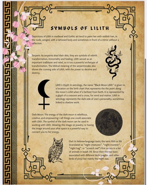 Lillith Goddess, Lilith Symbol, Lilith Moon, Wicca Recipes, Goddess Magick, Black Moon Lilith, Metaphysical Books, Goddess Symbols, Magick Symbols