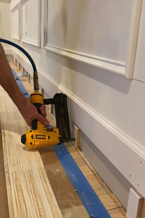 Easy to Install Custom Baseboard Trim - Arched Manor Double Baseboard Trim, How To Pick Baseboards, Stacked Baseboard Trim, Vinyl Baseboard Trim, Tall Baseboard Trim Ideas, Baseboard Trim Styles Modern, Tall Baseboard Trim, Craftsman Style Baseboard Trim, 1x4 Trim Baseboards