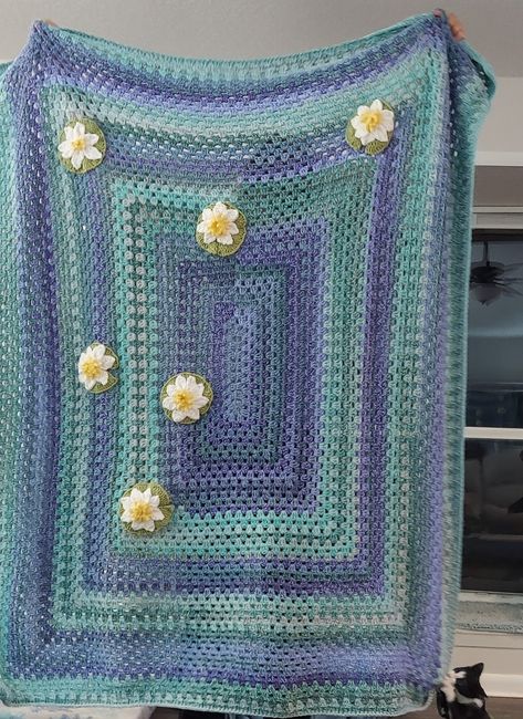 Monet Crochet Blanket, Lily Pad Blanket, Crochet Lily Pad, Crochet Lily, Crochet Inspo, Crochet Tapestry, Lily Pads, Crochet Ideas, I Decided