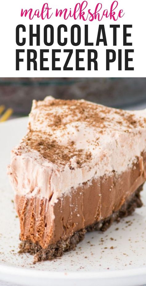 Chocolate Ice Cream Pie, Malted Milkshake, Happy Money Saver, Malt Milkshake, Chocolate Graham Cracker Crust, Ice Cream Pie Recipe, Favorite Pie Recipes, Ice Cream Pie, Happy Money