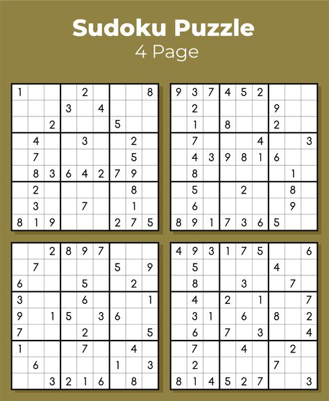 Printable Sudoku Puzzle 4 Per Page Pumpkin Stencils Free Printable, Printable Sudoku Puzzles, Printable Sudoku, Sudoku Printable, Best Brain Teasers, Grid Puzzles, Logic And Critical Thinking, Free Printable Wedding Invitations, Main Idea Worksheet