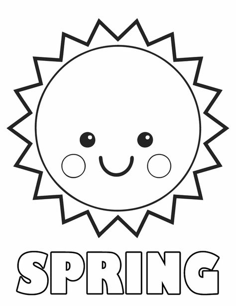 Spring sun - Free Printable Coloring Pages Spring Coloring Sheets, Sun Coloring Pages, Preschool Coloring Pages, Spring Coloring Pages, Free Coloring Sheets, Easter Coloring Pages, Fall Coloring Pages, Easy Coloring Pages, Coloring Pages For Girls