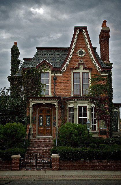 Brick House, Roof, Front Door, Stairs