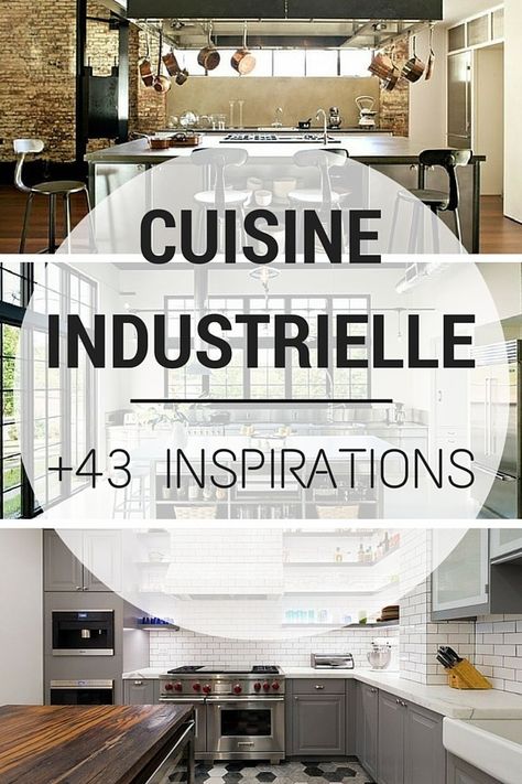 Cuisine Industrielle : +43 inspirations pour un style industriel Industrial Metal Shelving, Table Centerpieces For Home, Kitchen Tech, Suburban House, Sleek Kitchen, Popular Decor, Loft Design, Industrial Kitchen, Household Furniture