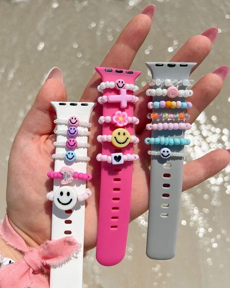 Do you need to brighten up your Apple Watch? These watch band charms are perfect for you! There are so many options and colors so you can find something perfect for you! They’re all 50% off and ship for free! Etsy shop link in my bio!💕 Apple Watch Aesthetic Bracelets, Apple Watch Charms, Watch Band Charms, Watch Charms, Aesthetic Ipad, Watch Band Bracelet, Jewelry Accessories Ideas, Clay Bead, Accessories Ideas