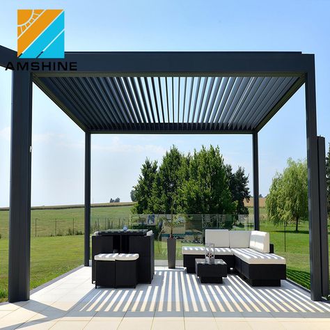 Residential Buildings Patio Aluminum Sun Shade Garden Awnings Louvre Roof Pergola , Find Complete Details about Residential Buildings Patio Aluminum Sun Shade Garden Awnings Louvre Roof Pergola,Awnings Garden,Aluminum Awnings,Sun Shade Pergola Roof from Awnings Supplier or Manufacturer-Suzhou Amshine Building Material Co., Ltd. Door Pergola, Pergola Gazebo, Aluminum Gazebo, Louvered Pergola, Garden Awning, Pergola Lighting, Modern Pergola, Aluminum Pergola, Gazebo Pergola