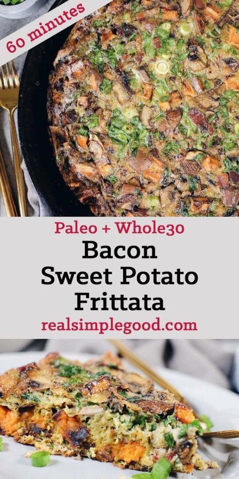 Paleo Frittata, Potato Frittata Recipes, Sweet Potato Frittata, Bacon Frittata, Sweet Potato Bacon, Windmill Blades, Potato Frittata, Mini Frittata, Potato Bacon