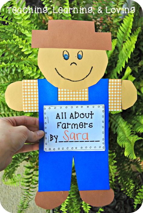 Farmer craft- isn't he adorable?!? Farmer Craft, Games Preschool, Fun On The Farm, Farm Animals Preschool, Farm Animals Activities, Farm Theme Preschool, Community Helpers Theme, Community Helpers Preschool, Farm Animal Crafts