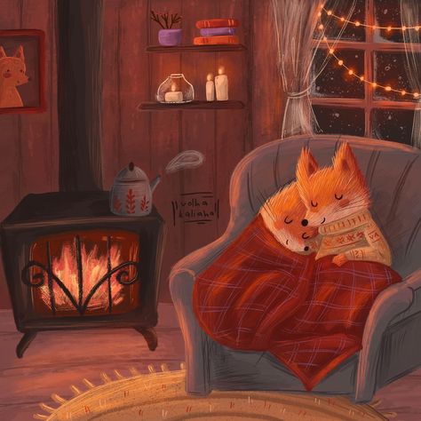 Storybook Art, Winter Illustration, Fairytale Art, Dreamy Art, Christmas Illustration, Childrens Illustrations, الرسومات اللطيفة, Whimsical Art, Cute Illustration