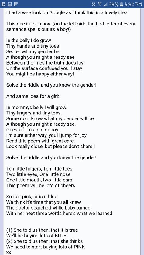 Gender reveal poem. Gender Reveal Riddle Ideas, Gender Reveal Poem Ideas, Gender Reveal When Parents Know, Gender Reveal Riddles, Gender Reveal Riddle, Gender Reveal Poem, Gender Reveal Quotes, Pregnancy Announcement Riddles, Gender Reveal Party Food