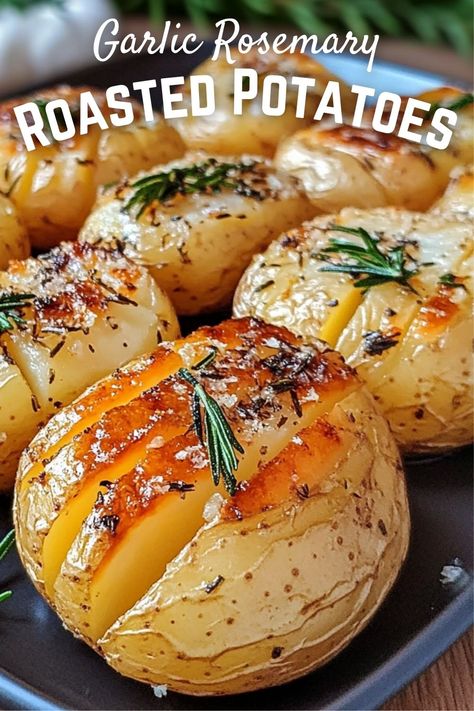 Garlic Rosemary Roasted Potatoes Rosemary Scalloped Potatoes, Roasted Garlic Idaho Potatoes, Roasted New Potatoes Recipes Ovens, Medallion Potatoes, Potatoes For Two, Rosemary Potatoes Roasted, Yukon Gold Potato Recipe, Gold Potatoes Recipe, Yukon Potato Recipes