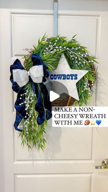 Shelby Parks on Instagram: "Fun fact: @michaelsstores is the official craft sponsor of the @dallascowboys ⭐️💙

#ad They had all of the supplies to make the perfect Dallas Cowboys-inspired wreath that I can repurpose all season long!

*Comment SUPPLIES to get everything I used to make this sent to your inbox 💌
•
•
•
#diy #Michaels #DallasCowboys #footballdiy #footballwatchparty #howto #wreathtutorial #tutorial #footballseason #footballparty" Football Watch Party, Football Diy, Football Party, Wreath Tutorial, Christmas Gif, Football Season, Fun Fact, Dallas Cowboys, Repurpose