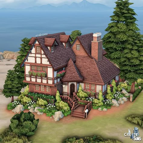 Sims 4 Garden Cc Maxis Match, Sims 4 Victorian House, Sims 4 Packs, Sims4 Lookbook, Sims4 House, German Houses, Sims Inspiration, Die Sims 4, Sims Houses