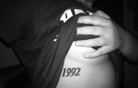 #tattoo #1992 #outline #blackandwhite 1992 Tattoo Design, 1992 Tattoo, Rib Tattoo, Wall Collage, One And Only, Tattoo Design, Jesus Fish Tattoo, Fanfiction, Tatting