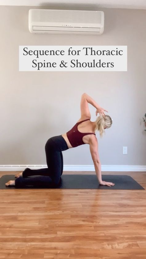 bbryden on Instagram: Here’s a short sequence that you can do for your shoulders and thoracic spine. • Thoracic rotations from table • Thread the needle •… Spine Yoga Sequence, Spine Stretches, Spine Yoga, Yoga Sequence, Yoga Sequences, Neck Pain, Physical Therapy, Yoga Fitness, Yoga Poses