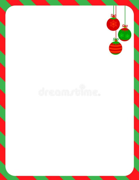 Christmas Border / candy cane. Simple candy cane Christmas/holiday background/border with hanging colorful christmas ornaments vector illustration Christmas Colors Background, Christmas Selfie Station, Borders For Board, Christmas Ornaments Illustration, Christmas Border Design, Candy Cane Border, Selfie Station Sign, Ib Pyp Classroom, Ornaments Illustration