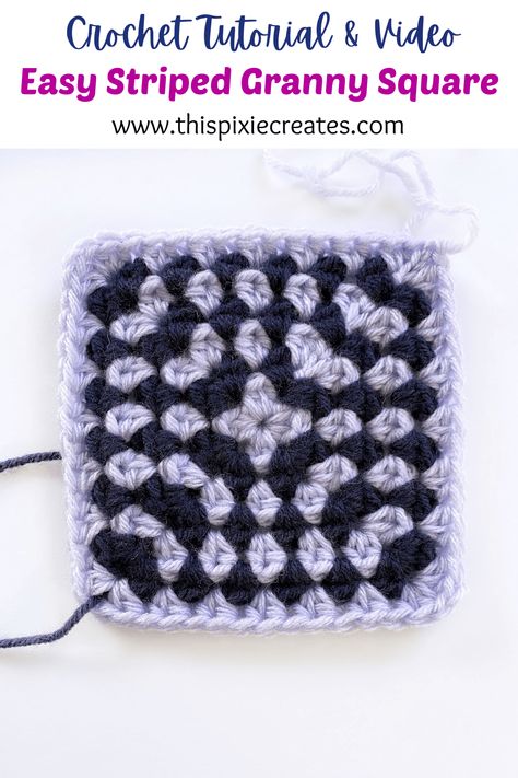 Granny Square For Beginners, Squares Crochet, Tunisian Crochet Stitches, Half Double Crochet Stitch, Crochet Stitches For Blankets, Crochet Videos Tutorials, Granny Squares Pattern, Double Crochet Stitch, Granny Square Crochet Pattern