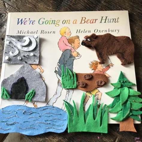 Story Book Felt Boards, Brown Bear Felt Board Template, Felt Board Story Ideas, Going On A Bear Hunt Song, Felt Story Templates Free Printable, Felt Story Board, Felt Stories For Preschoolers, Felt Stories For Toddlers, We're Going On A Bear Hunt