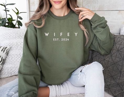 Wife Sweater, Personalized Bridal Gifts, Fiance Sweatshirt, Wife Sweatshirt, Unique Bridal Shower Gifts, Wifey Sweatshirt, Mrs Sweatshirt, Unique Bridal Shower, Pure Happiness