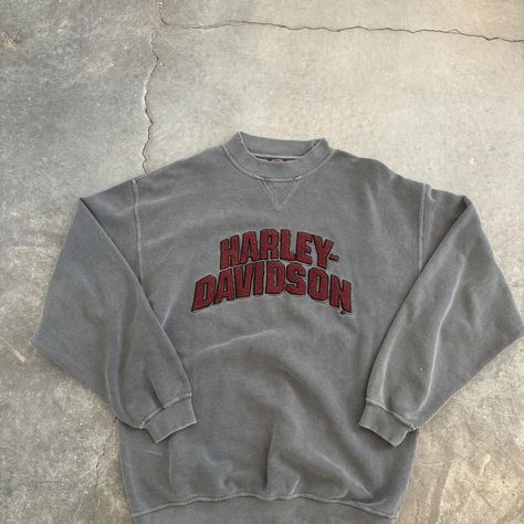 Vintage Harley Davidson sweater, very rare find!!... - Depop Knit Texture, Vintage Harley Davidson, Vintage Harley, 로고 디자인, Dream Clothes, Another One, Waffle Knit, Very Rare, Mock Neck