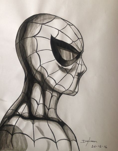 Spiderman Side Profile Drawing, Spiderman Side Profile, Spiderman Upside Down, 30 Day Drawing Challenge, Profile Drawing, Side Profile, Spiderman Art, Random Pics, Drawing Challenge